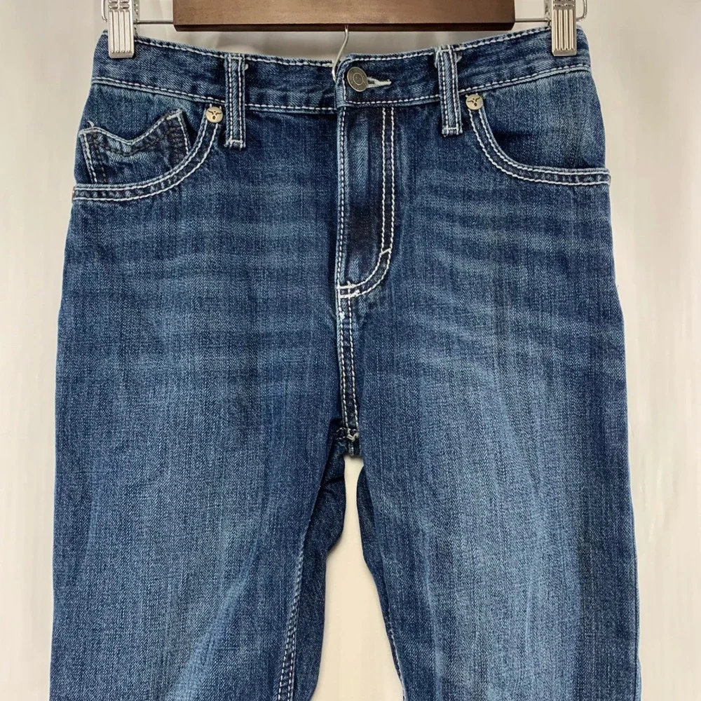 Wrangler 20X Jeans Boys 14 Slim (24x28) Dark Wash Blue Contrast Stitch Slim Fit‎